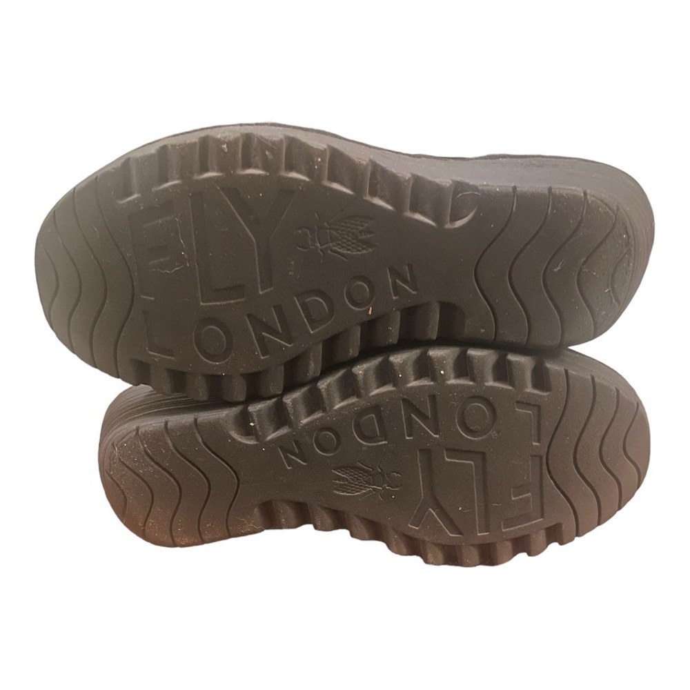 Fly London Black Wedge Sandals - Picture 5 of 9